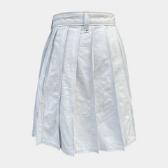 White Leather Kilt For Men