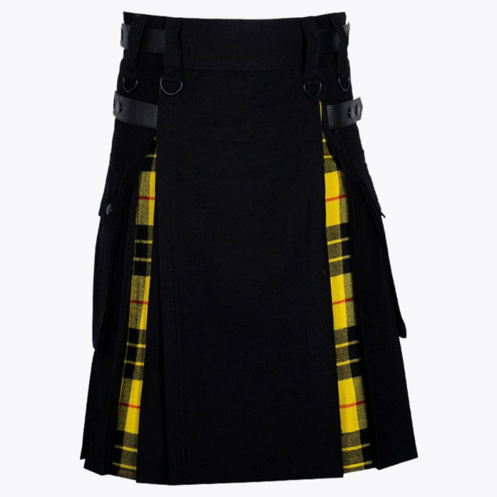 Clan Black Cotton Macleod of lewis Tartan Hybrid Kilt