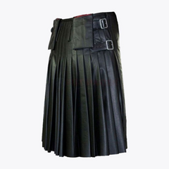 Fire Flame Black Leather Kilt