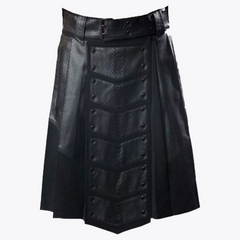 Leather Patch Gothic Utility Kilt