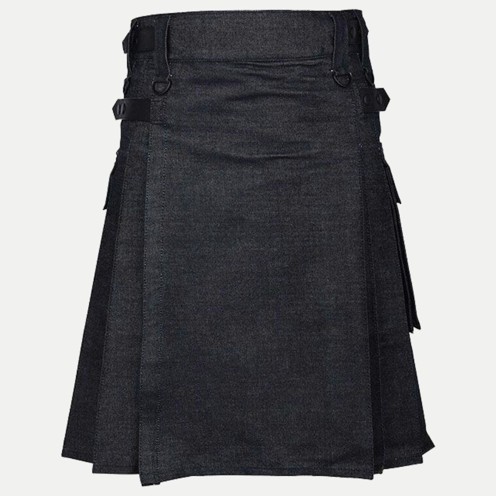 Active Men Denim Utility Kilt