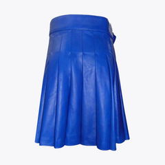 Blue Leather Kilt Mens