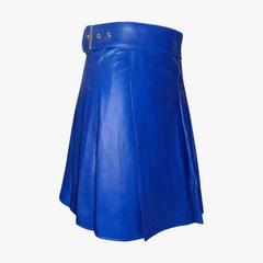 Blue Leather Kilt Mens