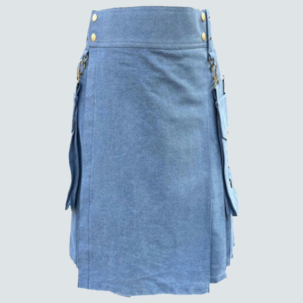 Indigo Denim Kilt For Men