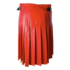 Multiple Pleated Leather Kilt