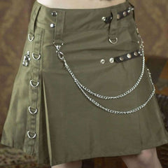 Olive Green Women Utility Kilt