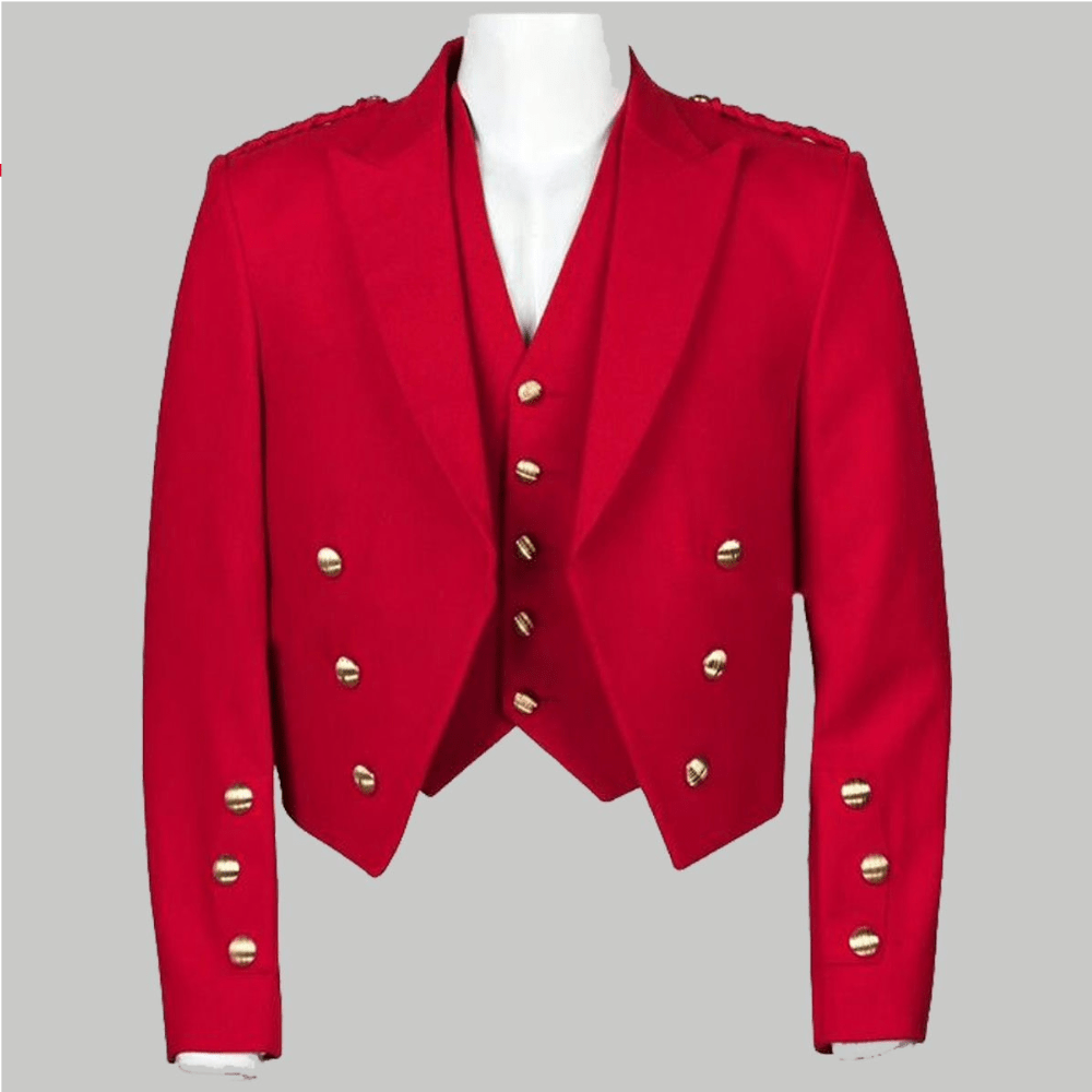 Red Prince Charlie Kilt Jacket and vest - Kilt Kingdom