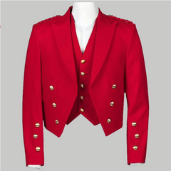 Red Prince Charlie Kilt Jacket and vest