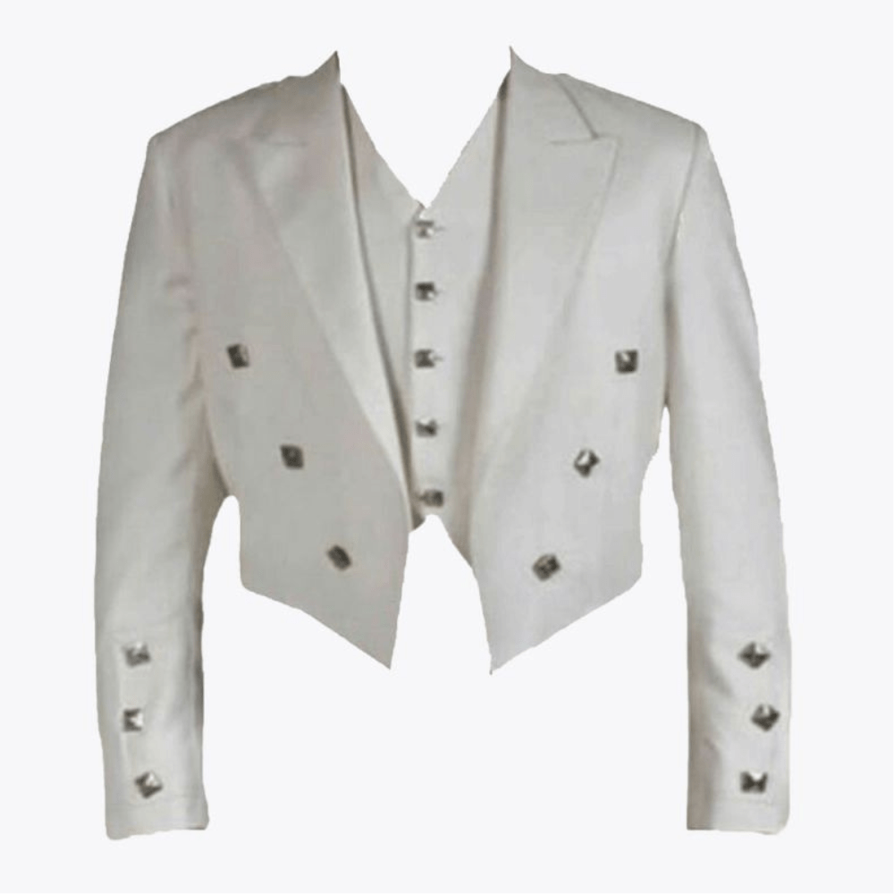 White Prince Charlie Jacket & Waistcoat For Men - Kilt Kingdom