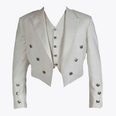 White Prince Charlie Jacket & Waistcoat For Men