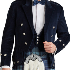 Regulation Velvet Doublet Kilt Jacket with Waistcoat