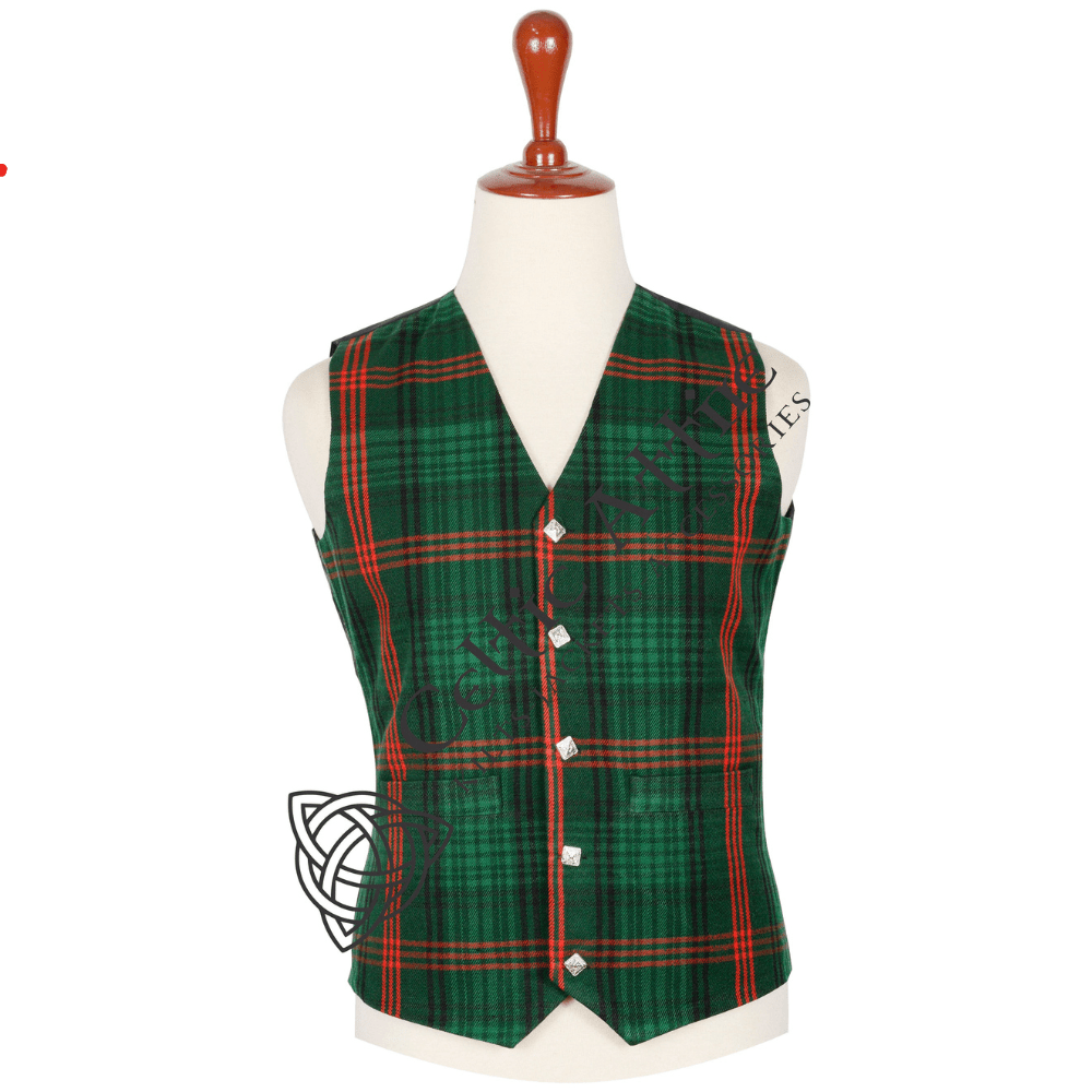 Hand Made Traditional Scottish 5 Buttons Tartan Plaid Waistcoat / Celtic Vest - Kilt vest - Kilt Kingdom