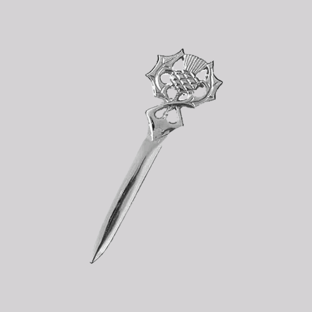 Scottish Thistle Kilt Pin with Chrome Finish - Kilt Kingdom