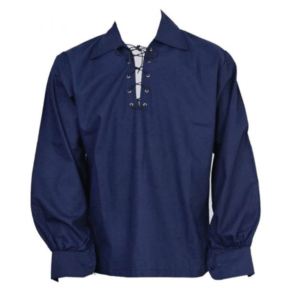 Navy Blue Ghillie Shirt - Kilt Kingdom