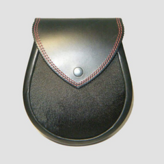 Black Hair Leather Sporran